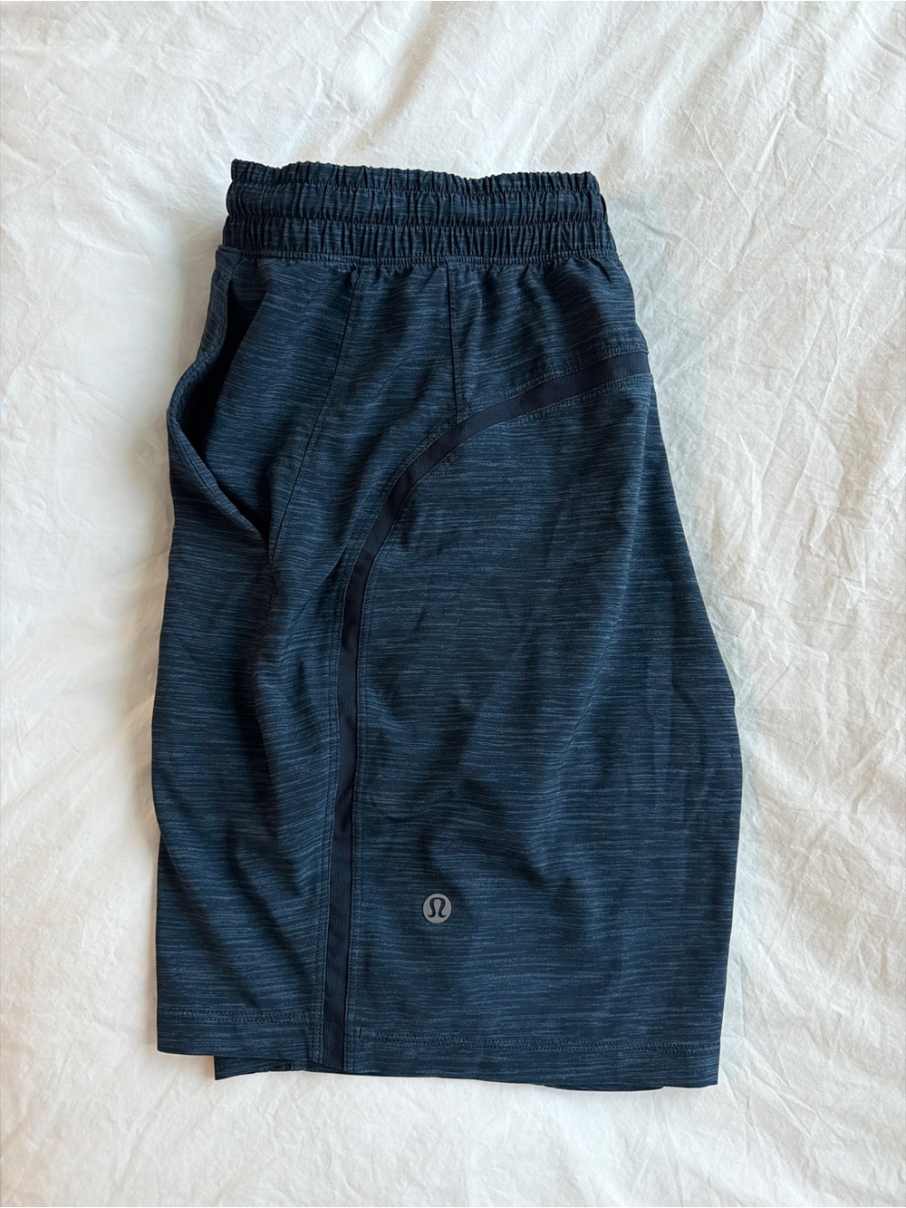 lululemon Men’s Navy Heather Pace Breaker Shorts